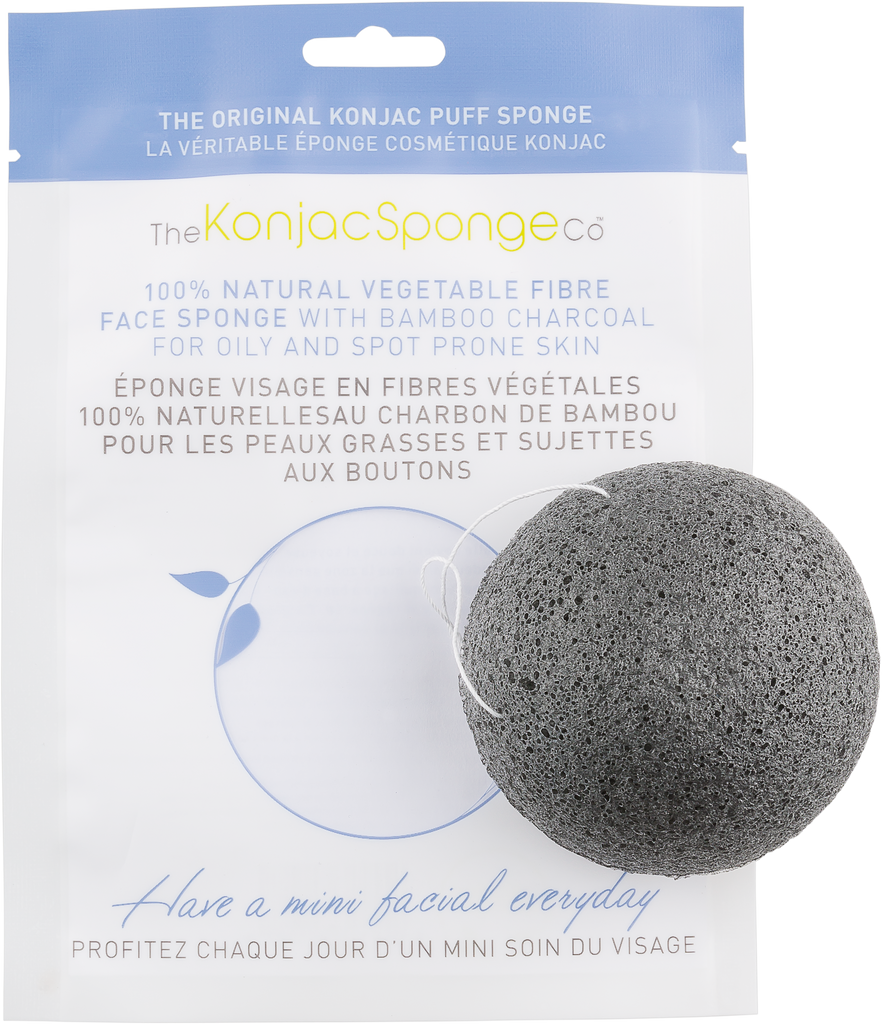 Konjac & Bamboo Charcoal Facial Sponge Puff - Biosense Clinic