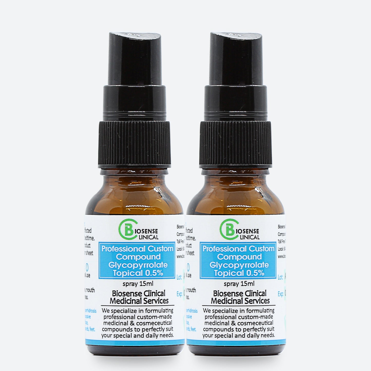 BiosenseClinical Glycopyrrolate Topical spray - 15 ml 0.5% - Biosense Clinic