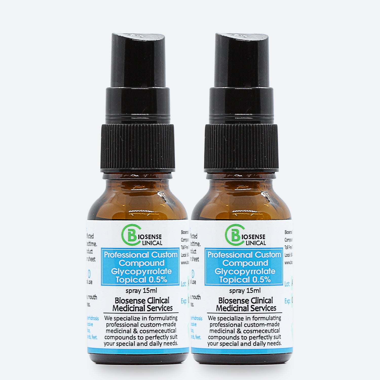 BiosenseClinical Glycopyrrolate Topical spray - 15 ml 0.5% - Biosense Clinic